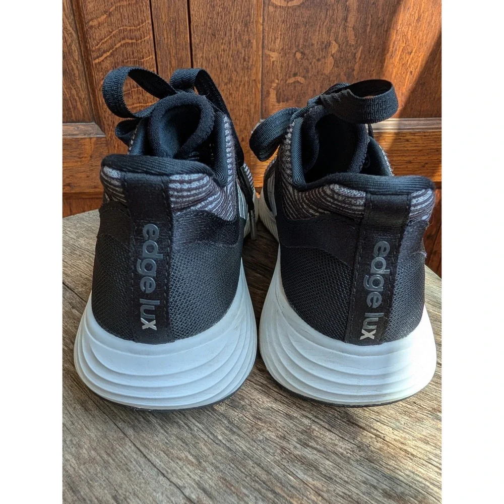Adidas Edge Lux Bounce Black Gray Striped Running Shoes Sneakers Womens Size 6